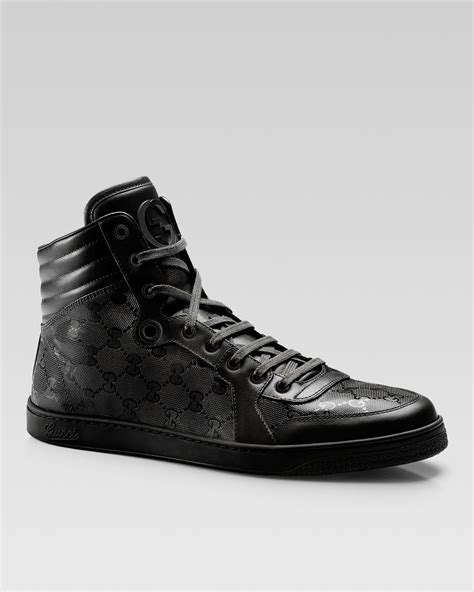 gucci sneaker black interlocking high tip|Men's Designer Luxury High Top Sneakers .